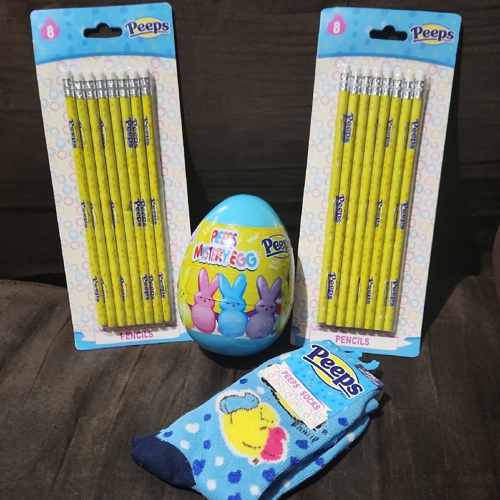 Peeps Easter Pencils and Socks Set